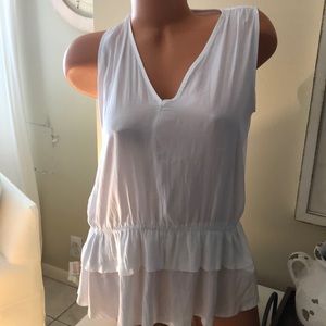 White sheer sleeveless top